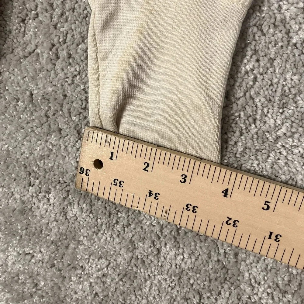 Vintage 70s Thermal Shirt Mens L Cream Fair Waffle Knit Long Sleeve Made in USA